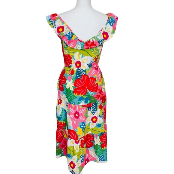 Sugarlips Tropical Print Midi Dress Size Medium - Picture 2 of 11